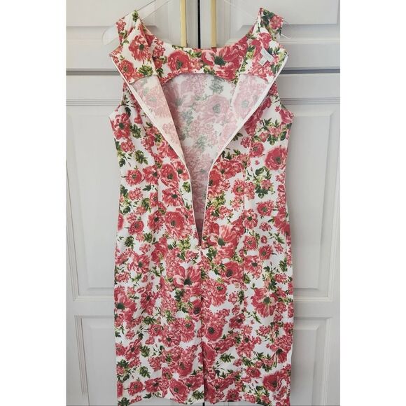 Talbots Size 14W Sleeveless Cotton Floral Sheath Dress Modest Summer Tea Preppy - Picture 8 of 12